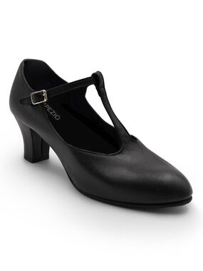 Capezio Jr. Footlight T-Strap Character Shoes | Black Leather | EU 38 US 7.5